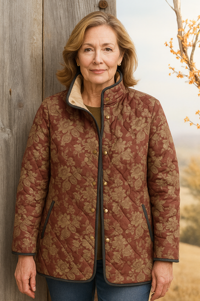 Elle | Retro Floral Print Women's Jacket