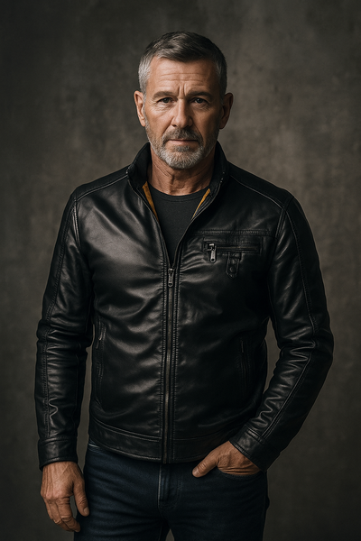 Retro Fleece Lined Leather Jacket