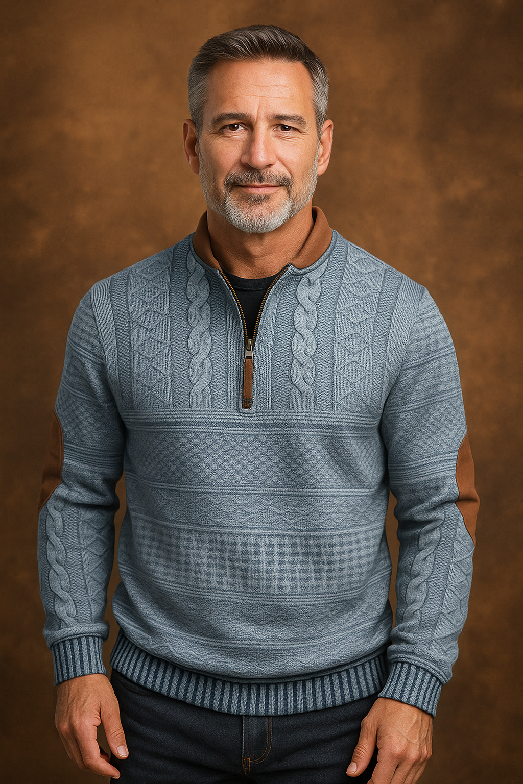 Anton knitted sweater with zipper detail