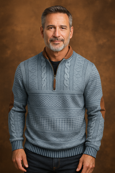 Anton knitted sweater with zipper detail