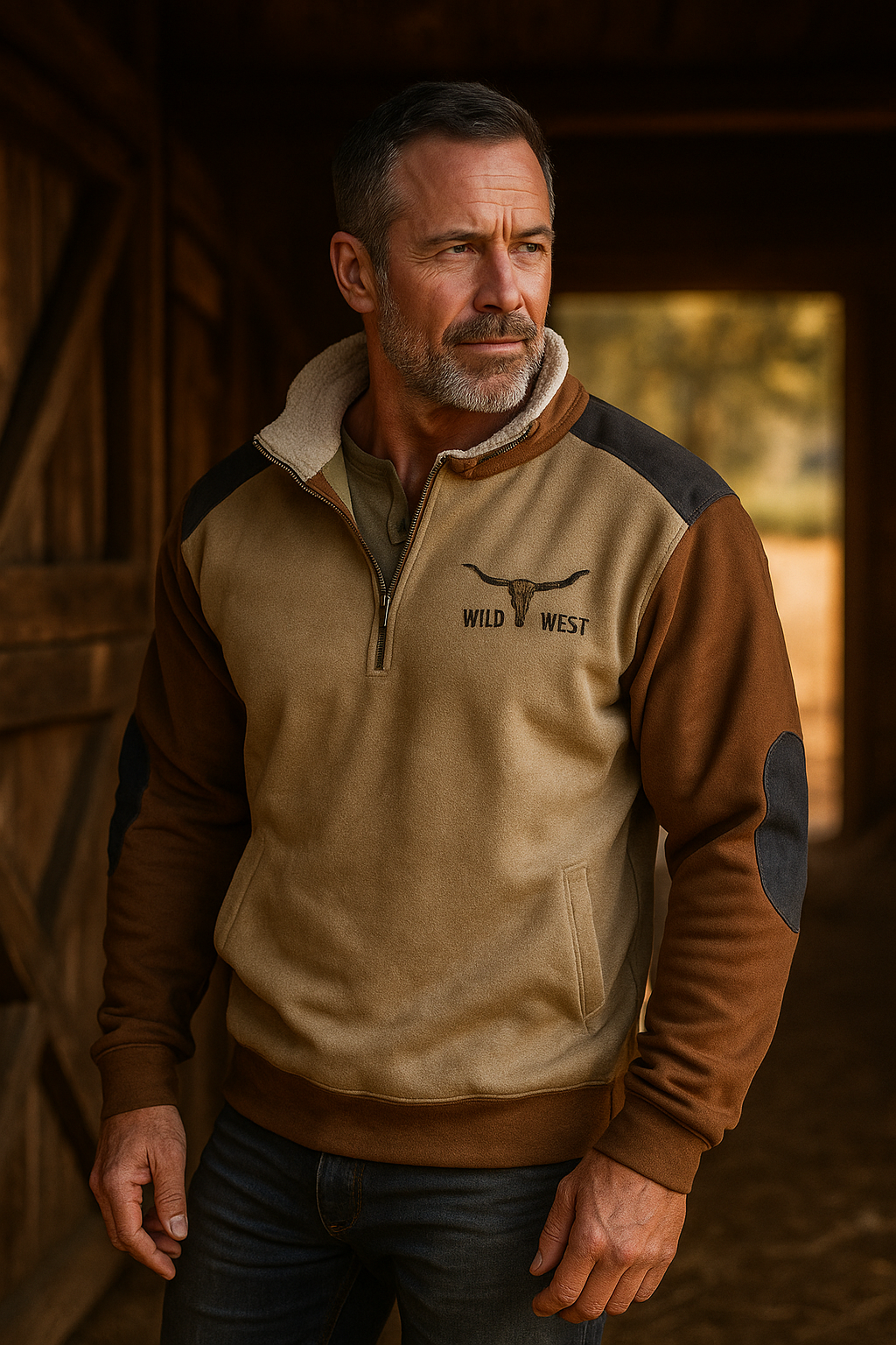 Comfortable western half-zip