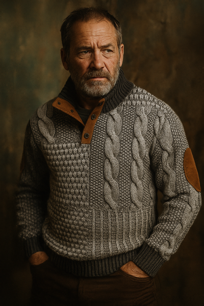 Everette - Cable Knit Patchwork Sweater