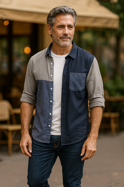 Bauhaus Slate & Stitch Shirt