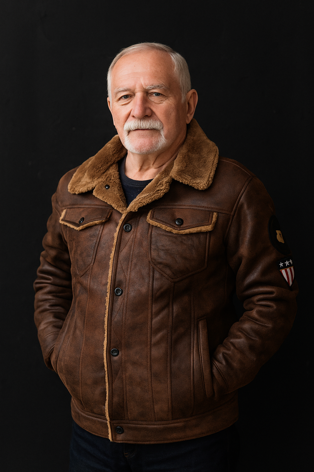 Elegant Warm Fleece Leather Jacket