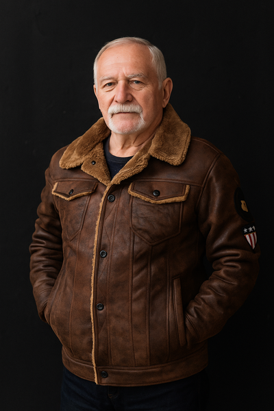 Elegant Warm Fleece Leather Jacket