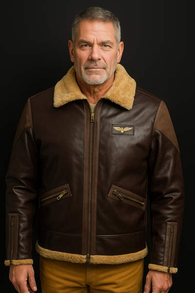Travis | Leather Aviator Jacket Style
