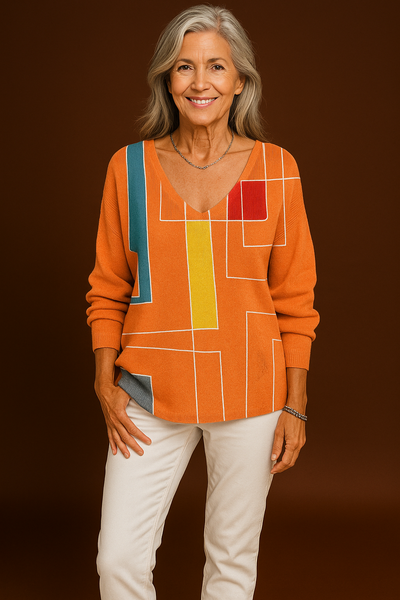 Helena – Colorful V-Neck Top