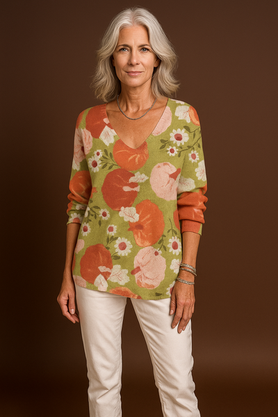 Isabelle – Colorful V-Neck Top