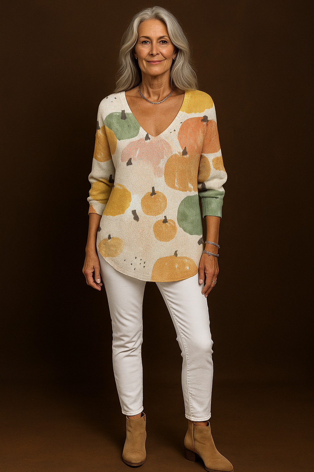 Maria – Colorful V-Neck Top