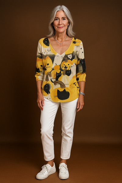 Carol – Colorful V-Neck Top