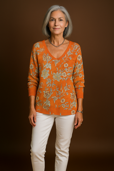 Donna – Colorful V-Neck Top