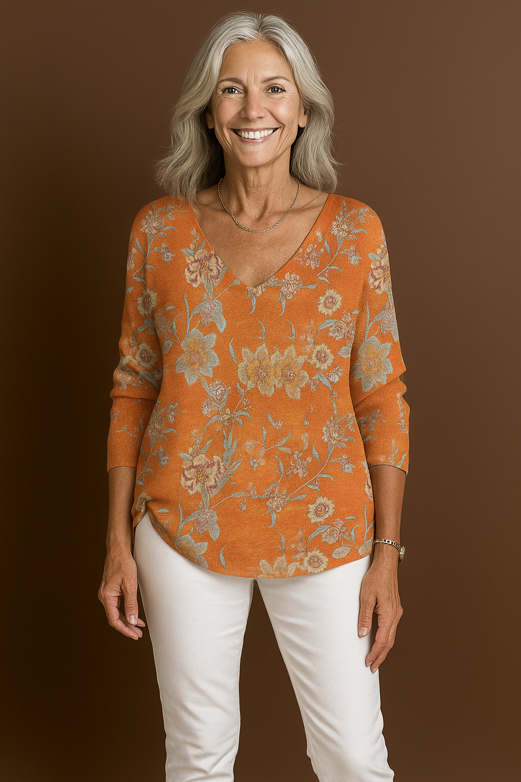 Donna – Colorful V-Neck Top