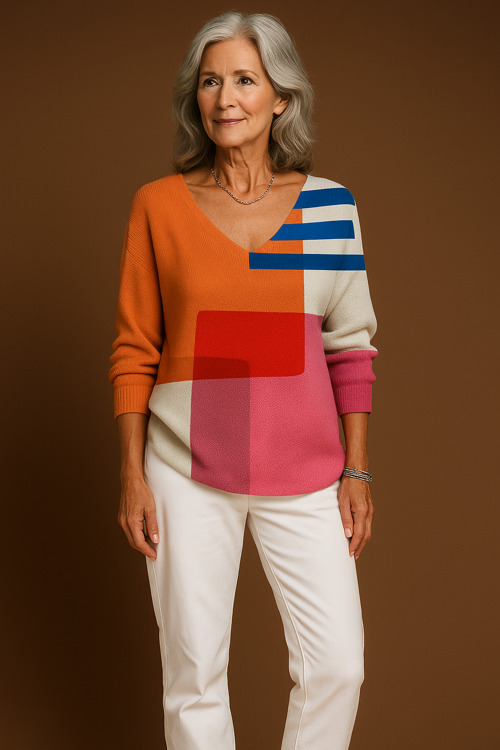 Betty – Colorful V-Neck Top