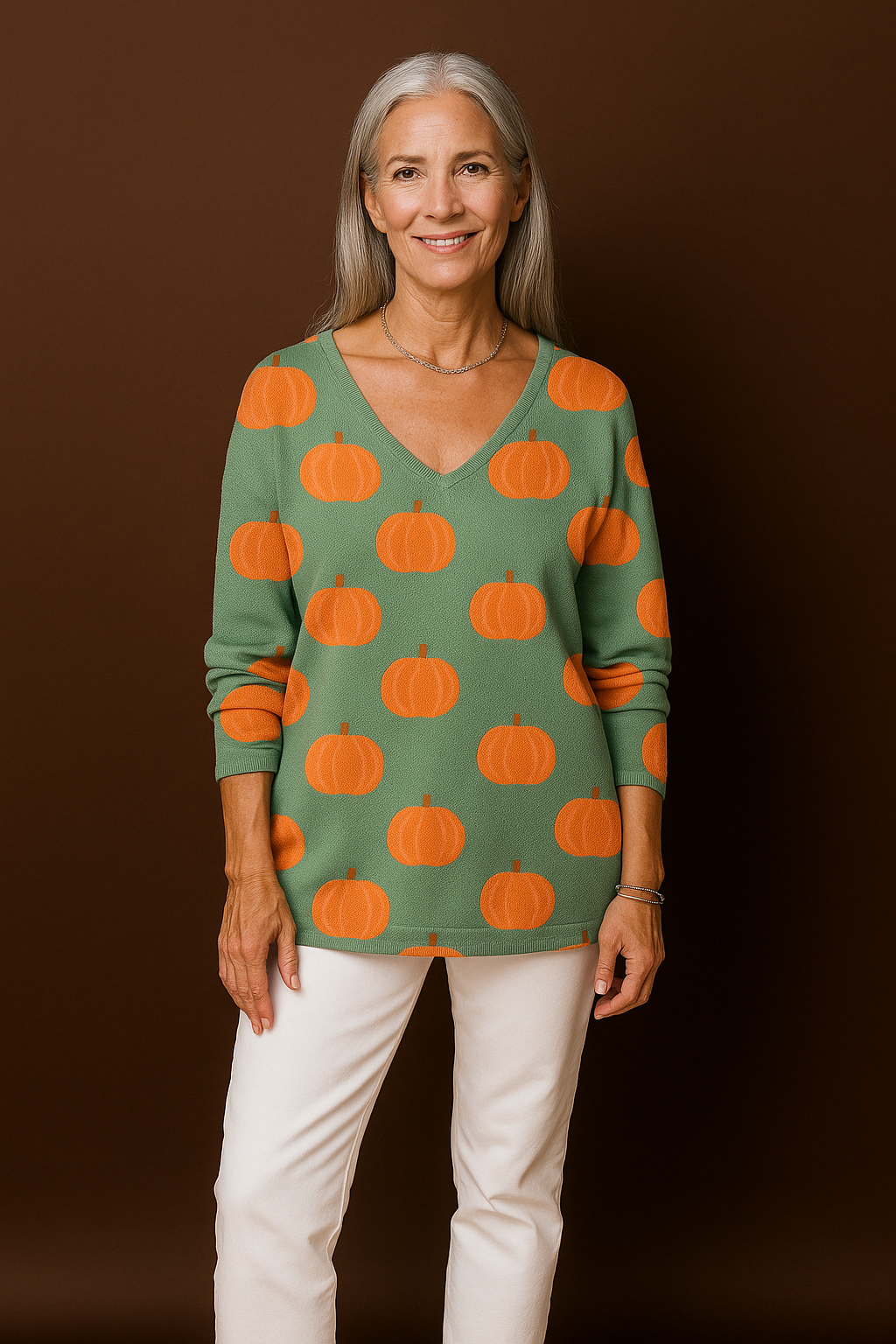 Deborah – Colorful V-Neck Top