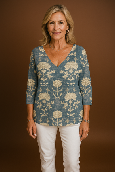Joyce – Colorful V-Neck Top