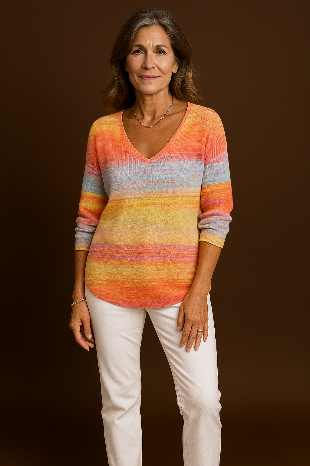 Mariene – Colorful V-Neck Top