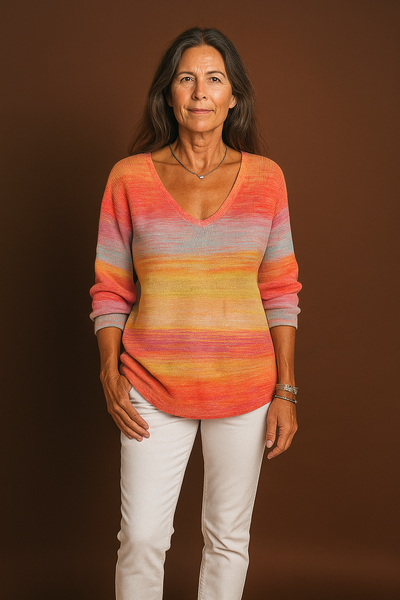 Mariene – Colorful V-Neck Top