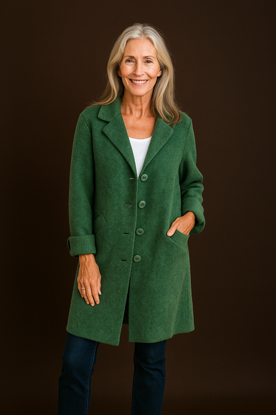 Maila – Casual Long Coat with Lapel