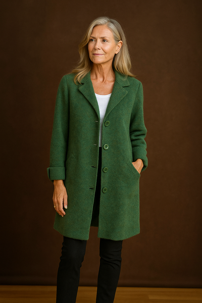 Maila – Casual Long Coat with Lapel