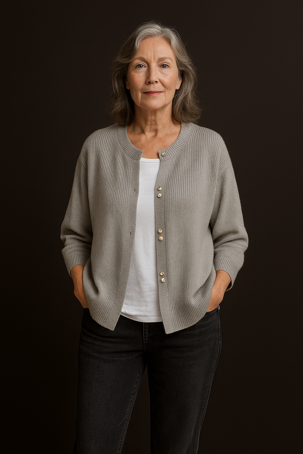 ELARA | PEARL-BUTTON CARDIGAN