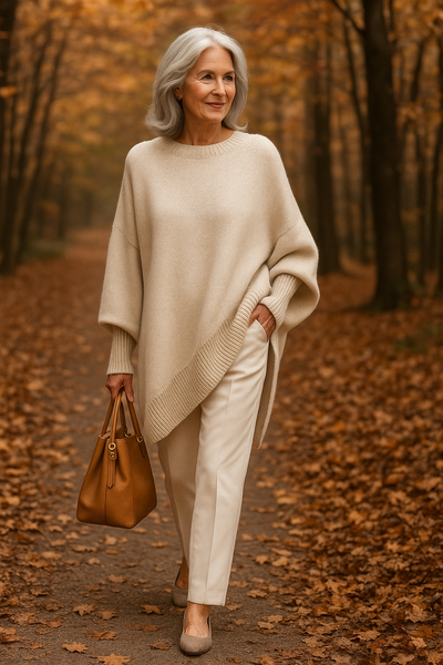 Camille | Oversized Knit Poncho Sweater