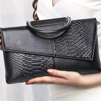 Cassandra | Handbag with Opulent Crocodile Pattern