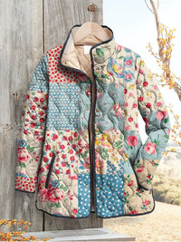 Elle | Charming Floral Quilted Jacket for Women - Vintage Casual Style