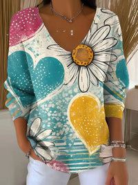 Margaret – Colorful V-Neck Top