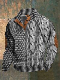Everette - Cable Knit Patchwork Sweater
