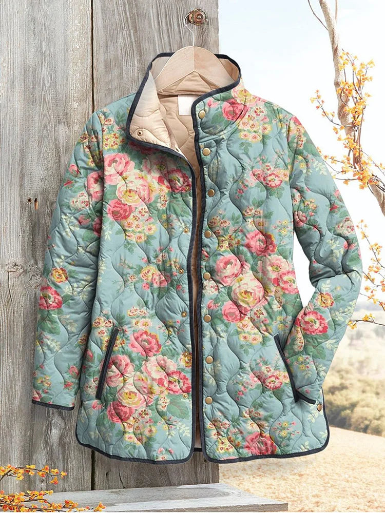 Elle | Quilted Floral Print Women's Jacket