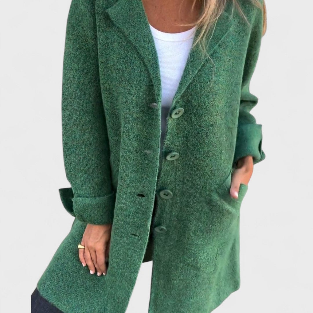 Maila – Casual Long Coat with Lapel
