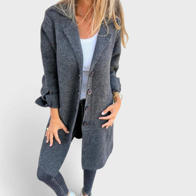 Maila – Casual Long Coat with Lapel