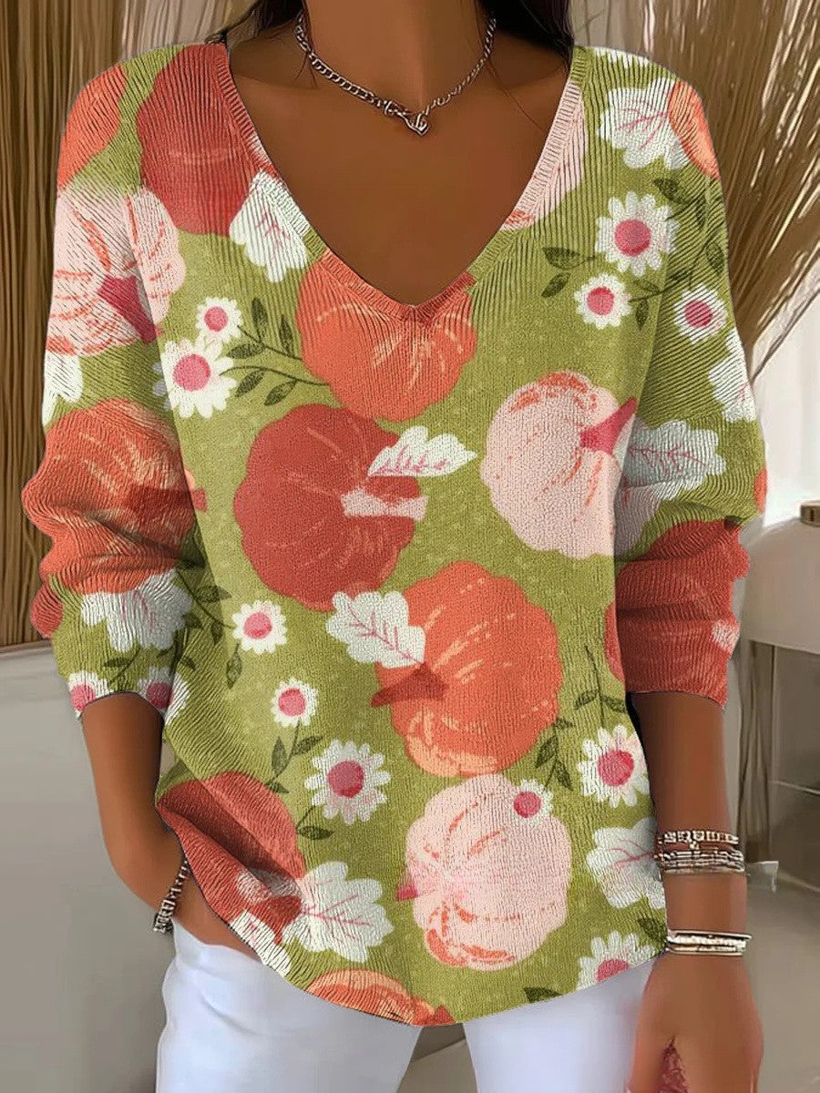 Isabelle – Colorful V-Neck Top