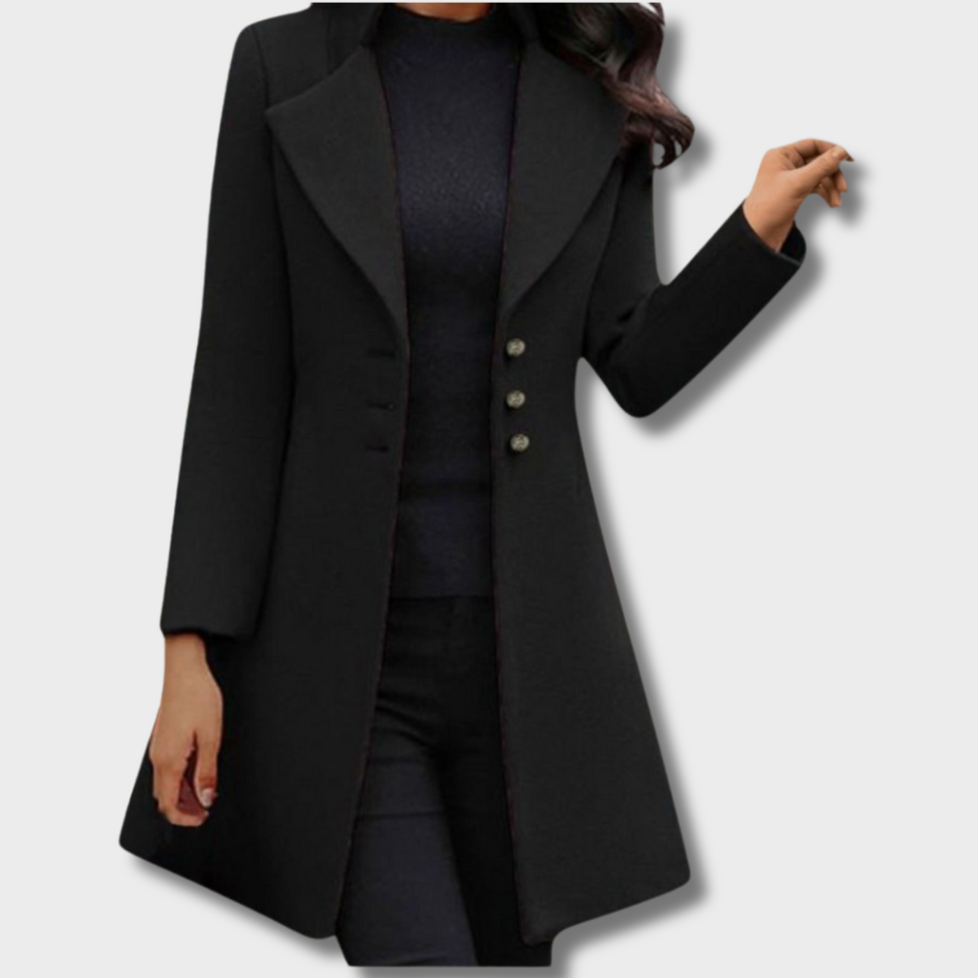 Amy – Elegant Long-Sleeve Coat