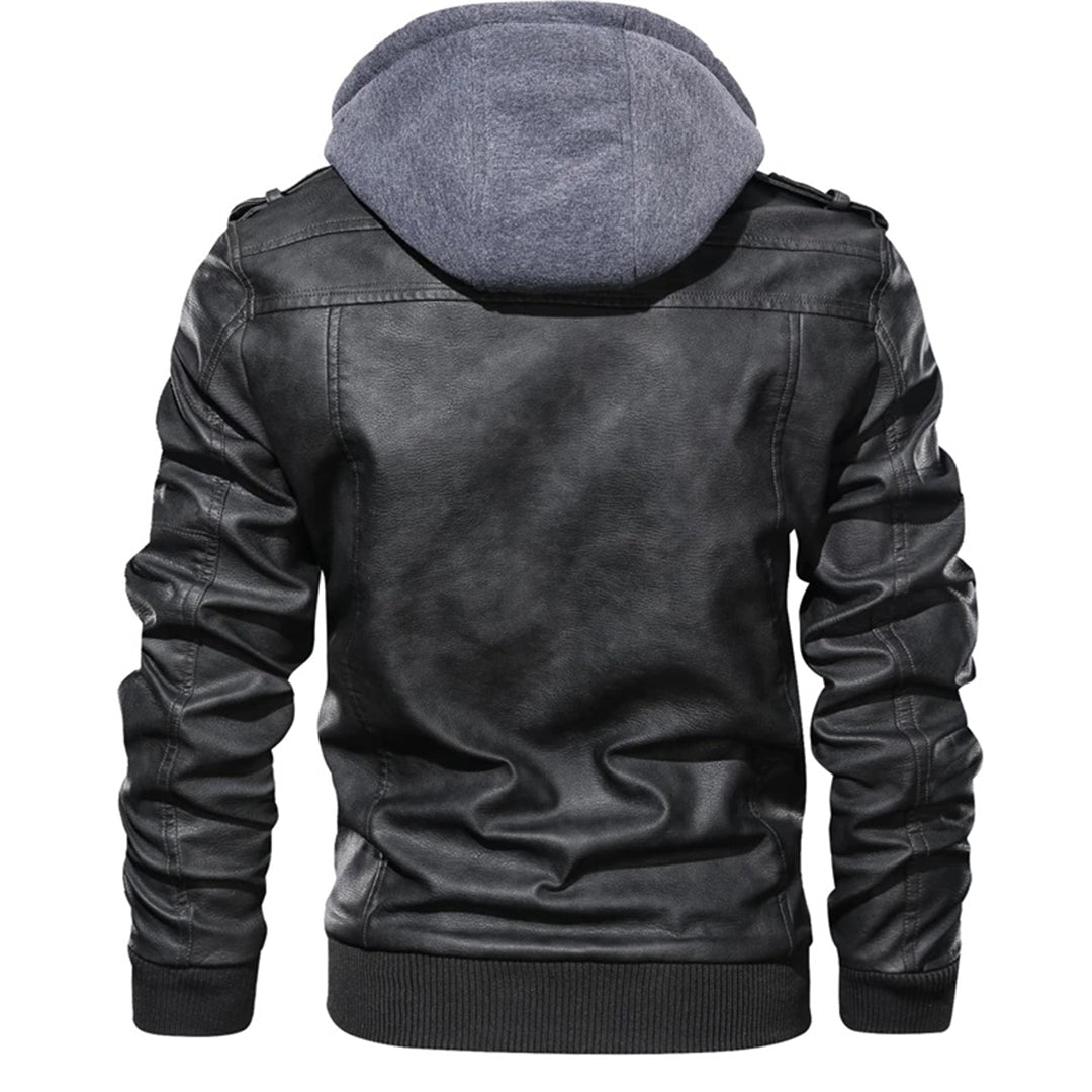 Jacob | Men's Leather Jacket with Hood