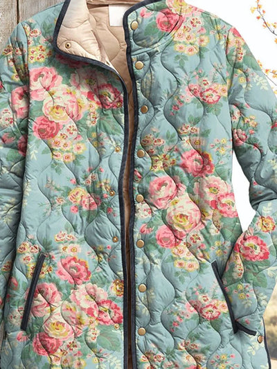 Elle | Quilted Floral Print Women's Jacket