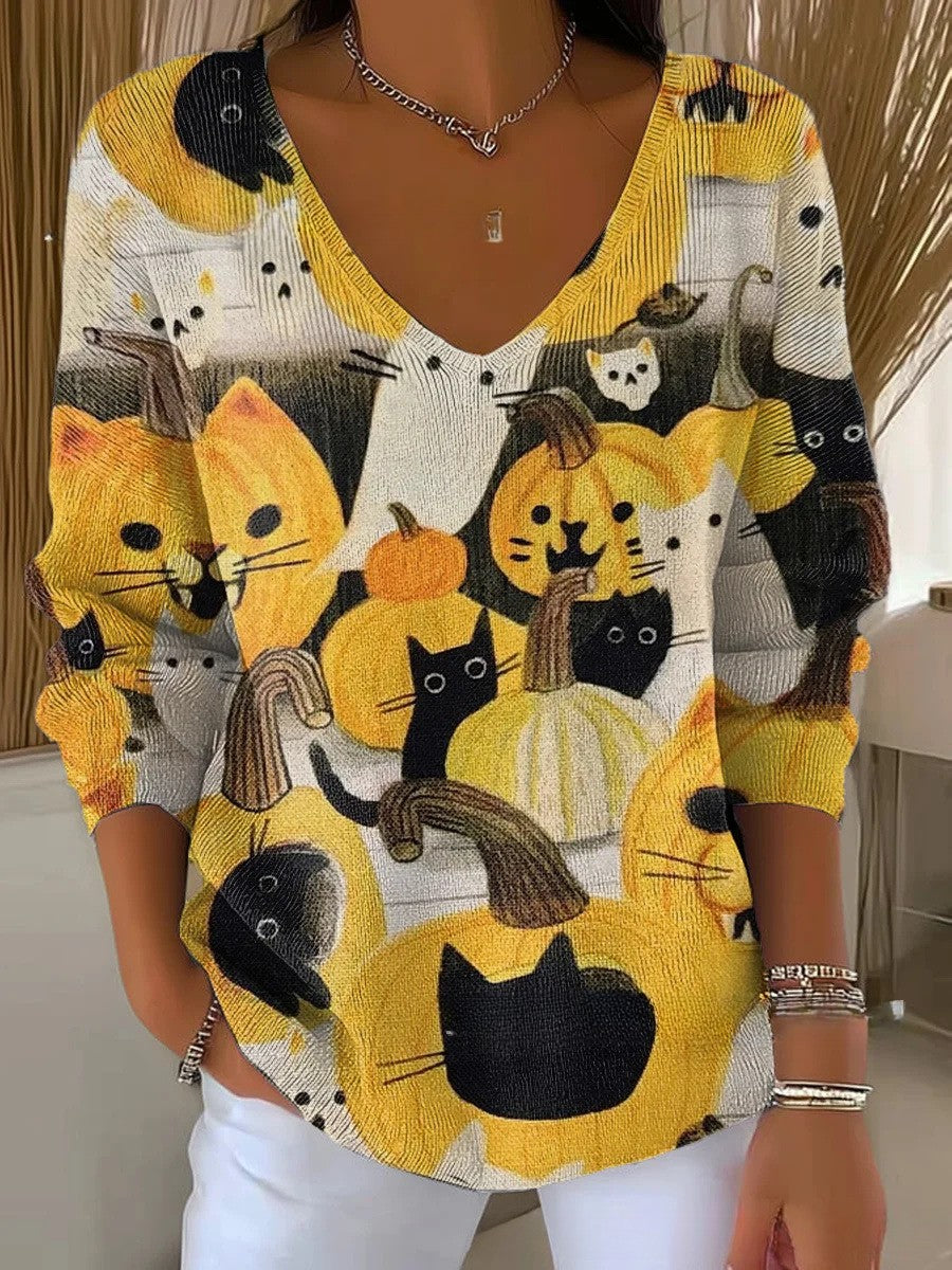 Carol – Colorful V-Neck Top