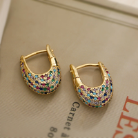 Elegant Earrings with Colored Crystals