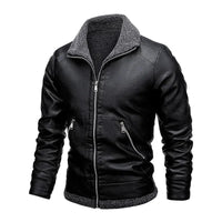 Elegant Fleece Leather Jacket