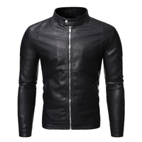 Standing Collar Leather Jacket